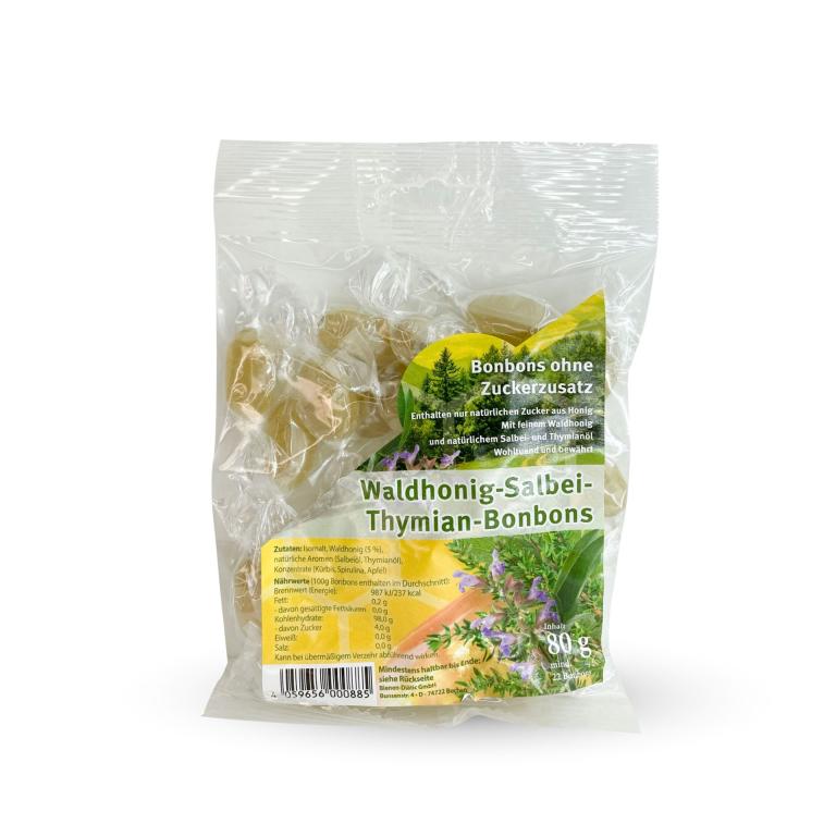 Waldhonig-Salbei-Thymian-Bonbons-80g-Bienen-Diaetic-Bienenhaus-Freinberg-Bonbons-Zuckerl